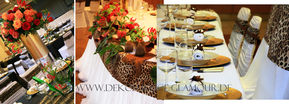 Leoparden look Hochzeitsdeko